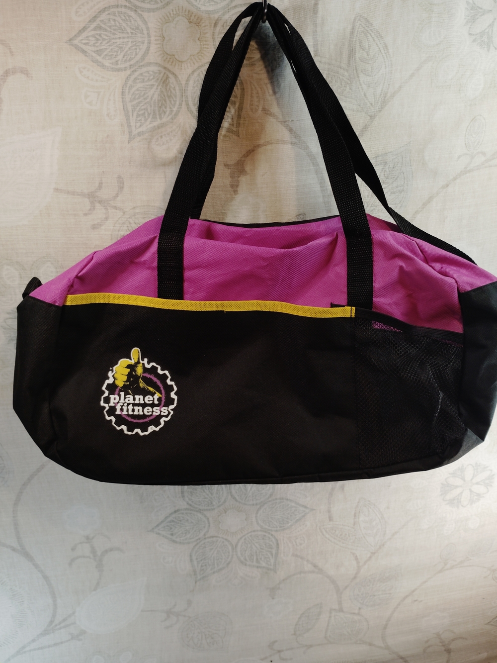 Planet Fitness Pink and Black Travel Duffel Bag
